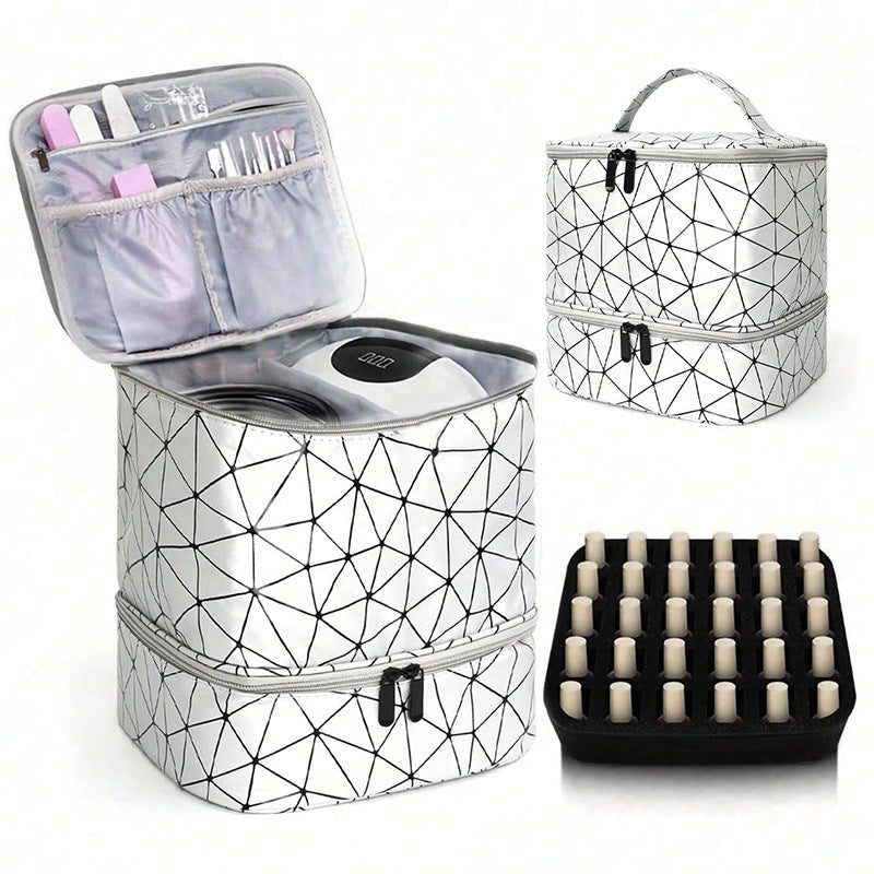 Double Storage Heightened Large Capacity Portable Cosmetic Bags