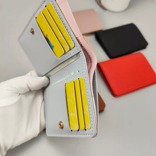 Women's Small Simple Short Female Thin Multiple Ladies Wallets