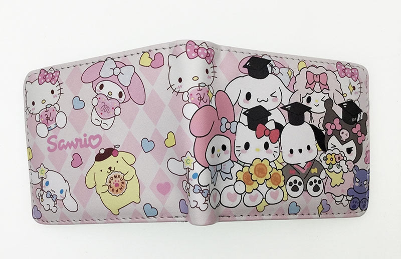 Little Devil Clow Pink Cat Melody Short Ladies Wallets