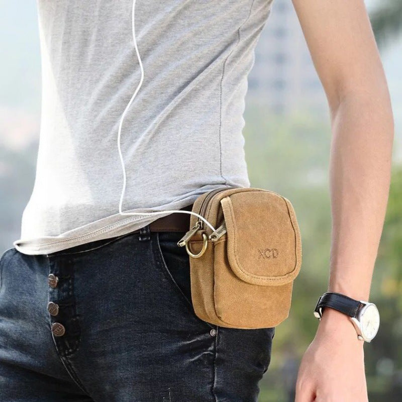 Men's Glamorous Canvas Cell Leisure Mini Men's Shoulder Bags