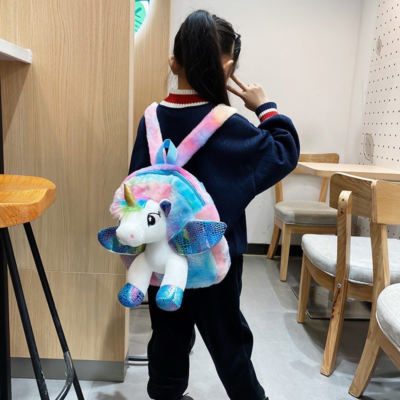 Poupée licorne de dessin animé pour enfants, sacs en peluche mignons primaires