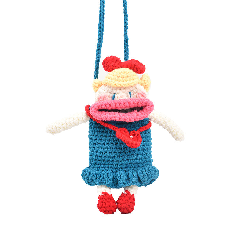 Children's Cute Cartoon Hand Knitted Woolen Yarn Bags