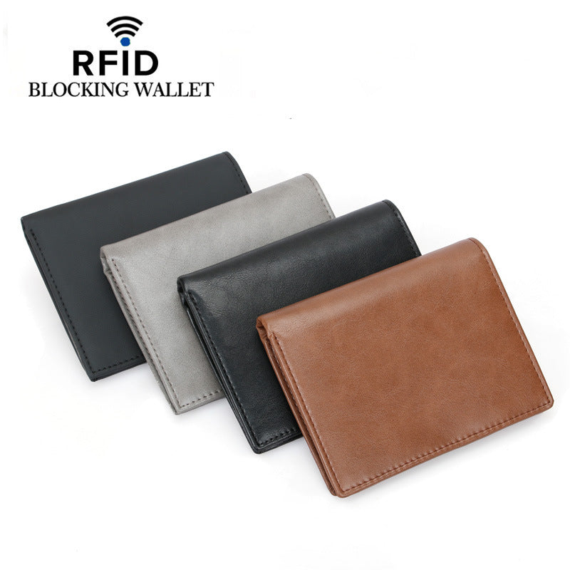 Men's Leather Vertical Multiple Slots Pocket Men's Wallets