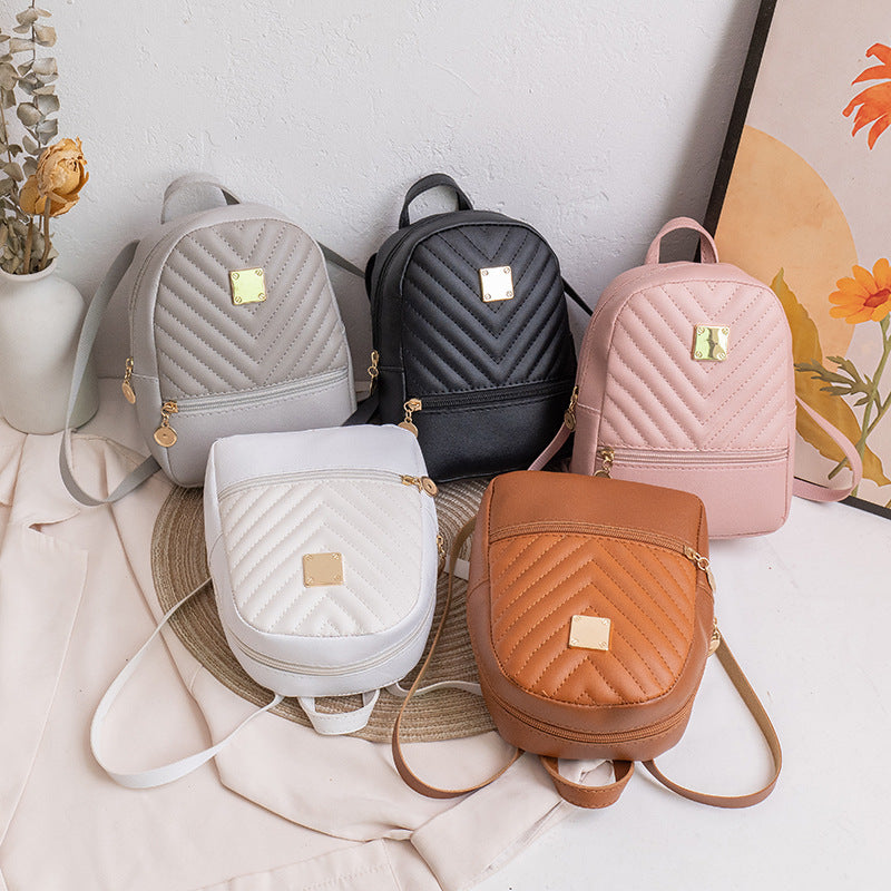 Women's Korean Style Simple Embroidered Mini Backpacks