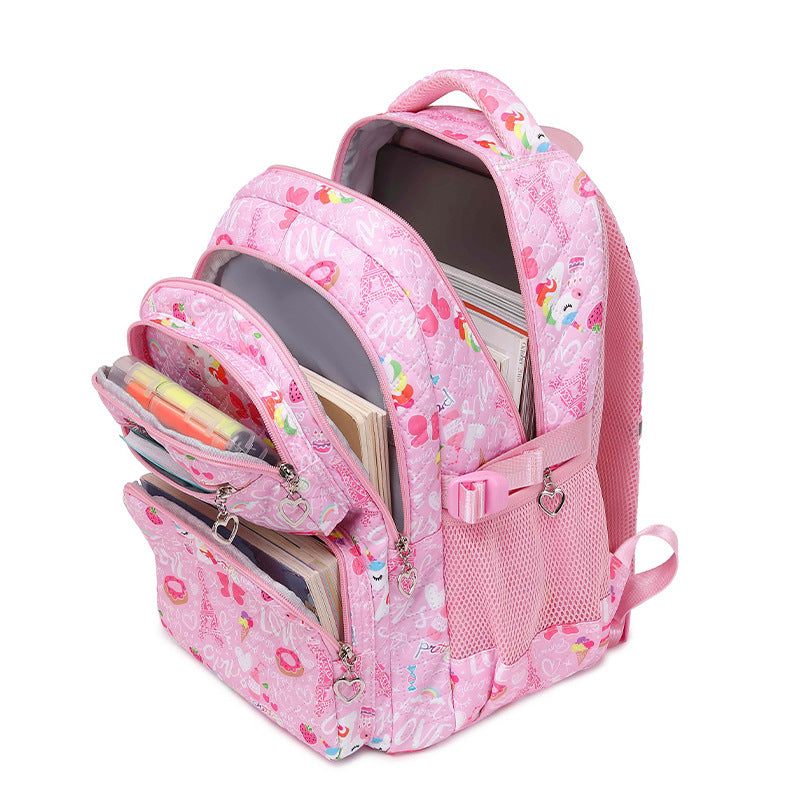 Two-piece Primary Female Sunshine Rainbow Printed Elementary School Students' Schoolbags