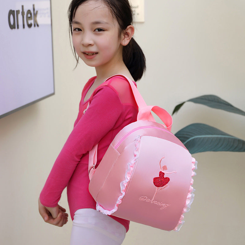 Children's Double Latin Ballet Embroidery Printing Princess Backpacks