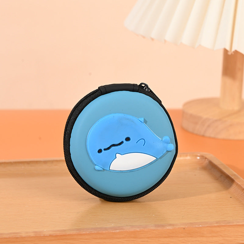 Porte-monnaie Portable en Silicone pour enfants, mignon dessin animé coréen, écouteurs