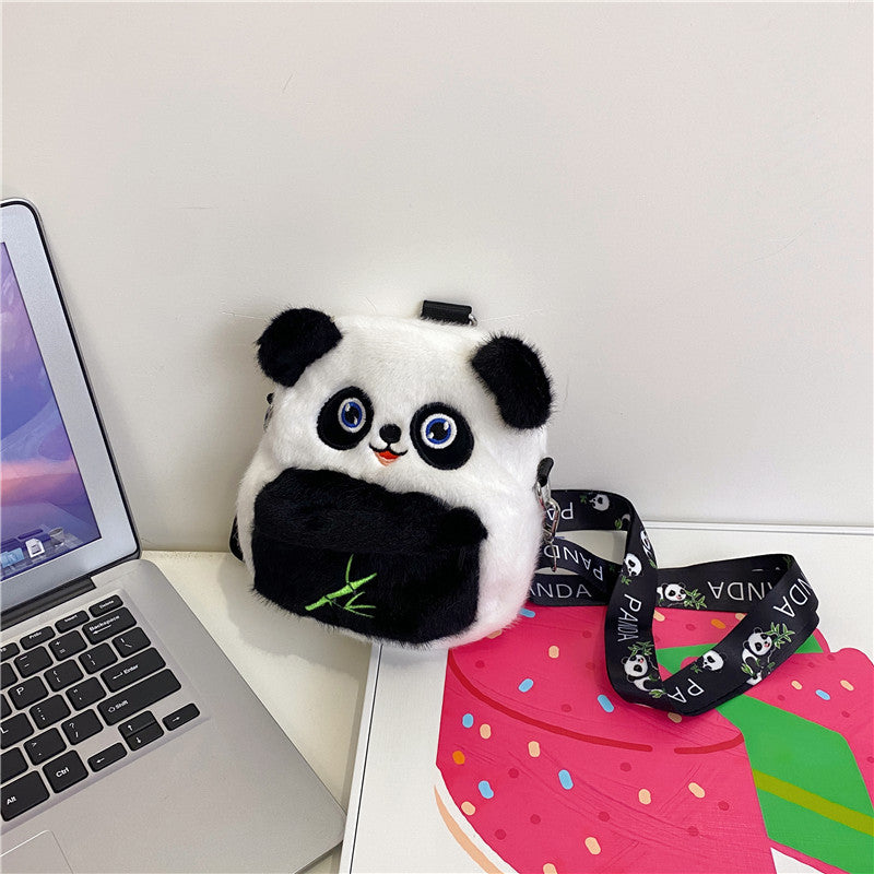 Children's Cartoon Panda Cute Souvenir Plush Chinese Children's Shoulder Bags