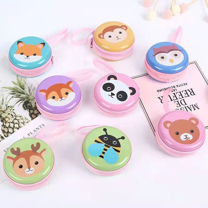 Christmas Round Zipper Cartoon Storage Earphone Coin Purses