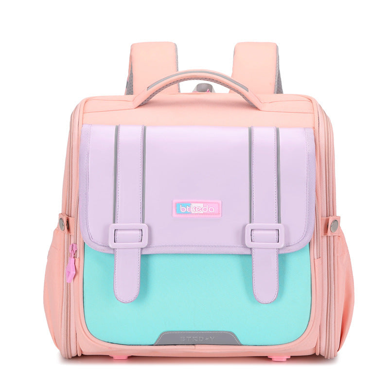 Children's Horizontal British Style Spine Protection Large Elementary School Students' Schoolbags