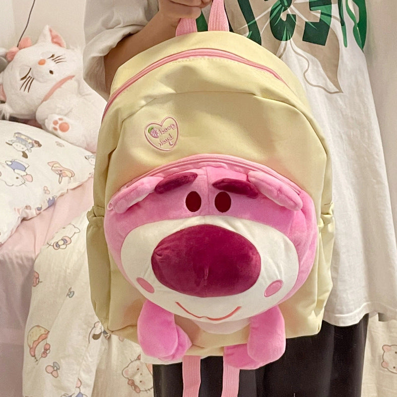 Powder Plush Bear Head Doll Cute Backpacks