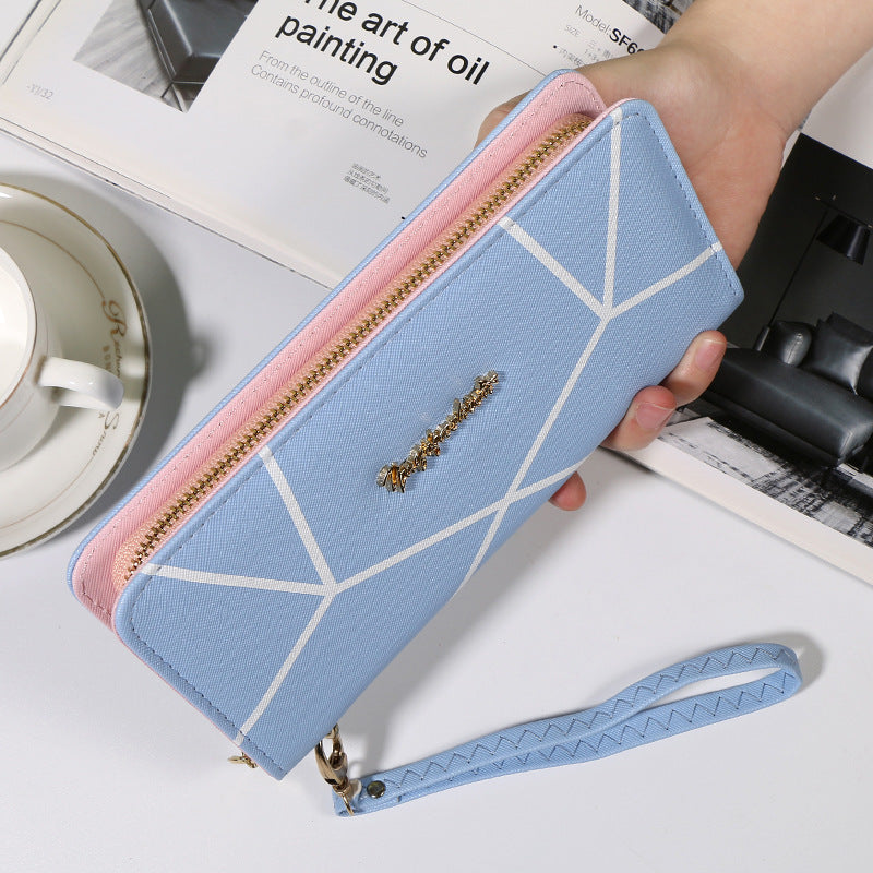 Women's Long Zipper Large Capacity Korean Geometric Ladies Wallets