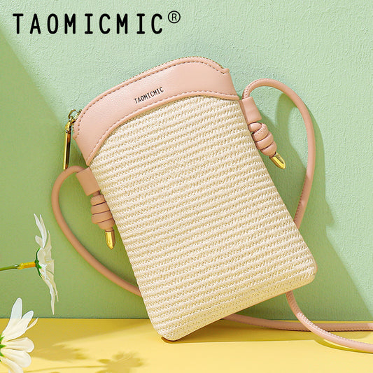 Women's Simplicity Mini Vertical Mobile Stitching Phone Bags