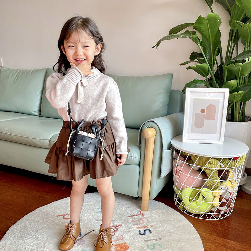 Children's Graceful Fashion Woven Cute Trendy Children's Shoulder Bags