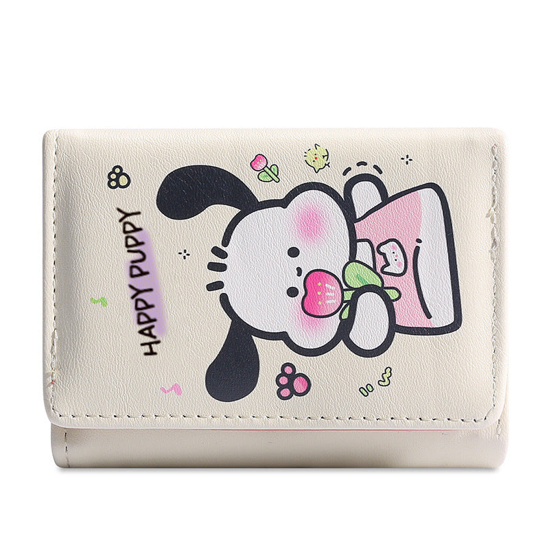 Women's Mini Clow Pacha Dog Portable Plaid Ladies Wallets