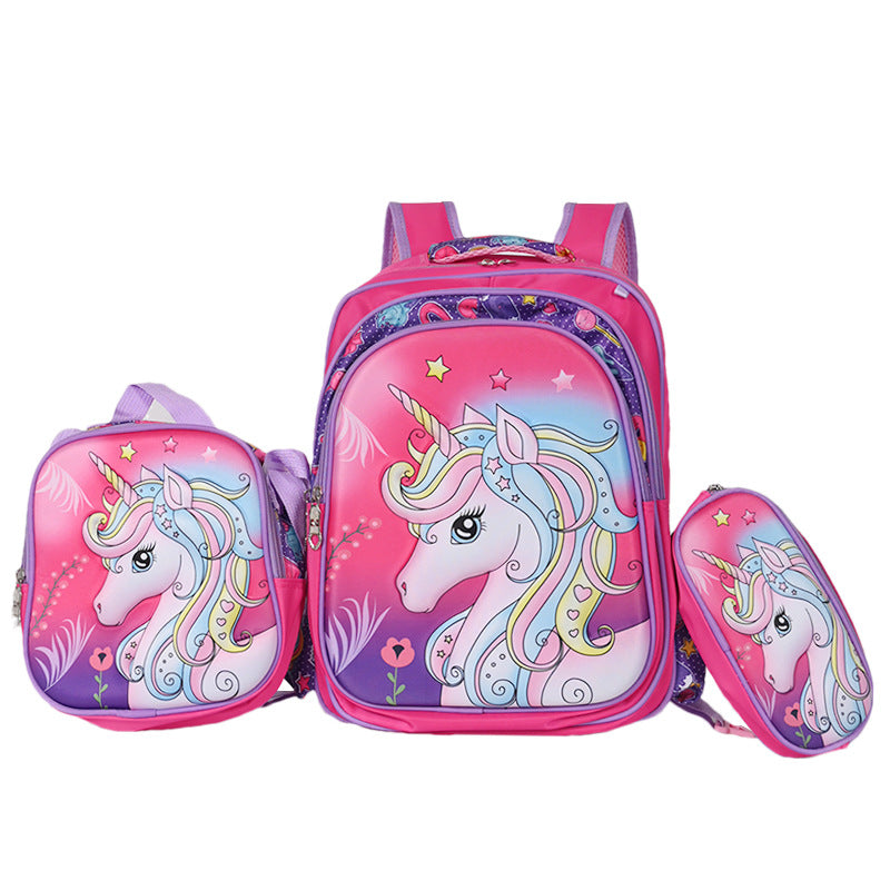 Children's Cartoon Detachable Six-wheel Three-piece Set Elementary School Students' Schoolbags