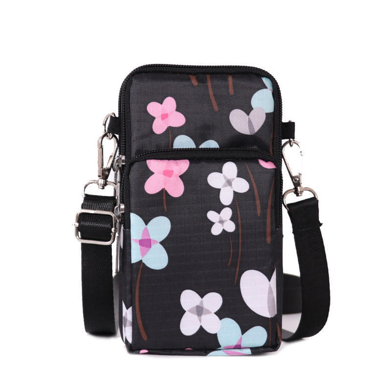 Women's Mobile Mini Large Screen Canvas Halter Phone Bags