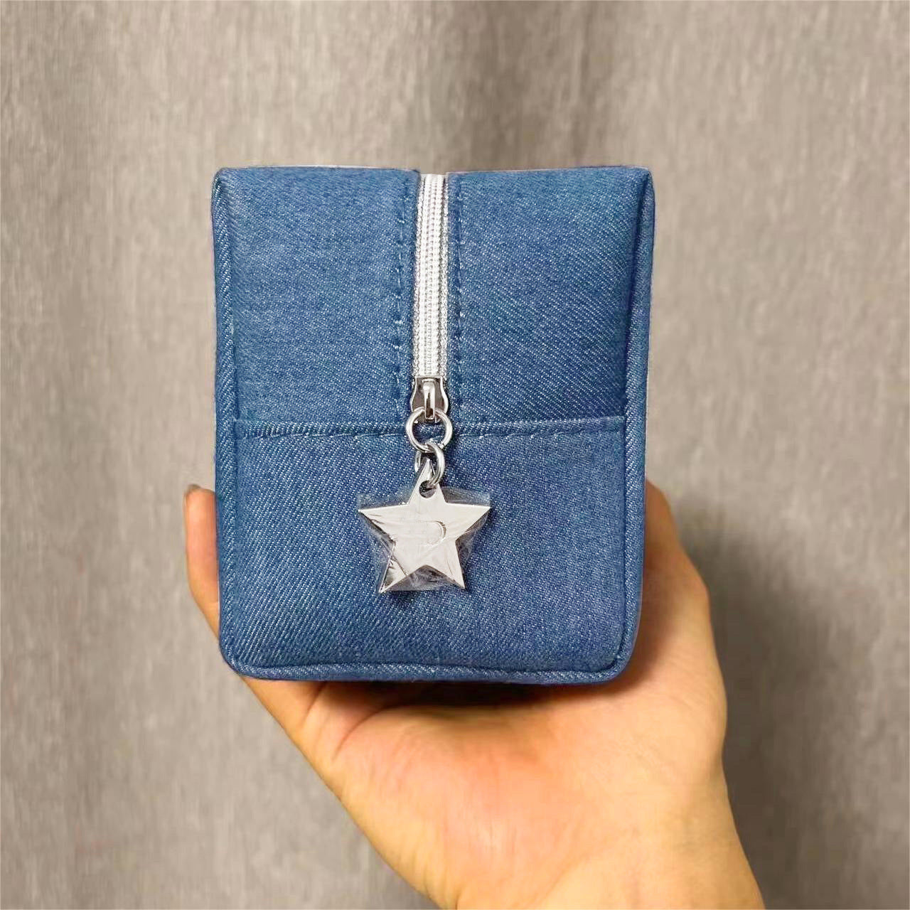 Rare Denim Fabric High Sense Counter Cosmetic Bags