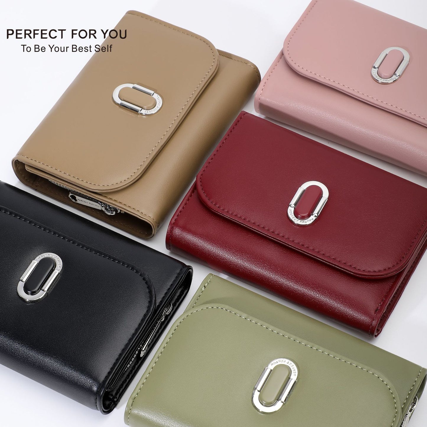 Women's Elegant Stylish Zipper Solid Color Ladies Wallets