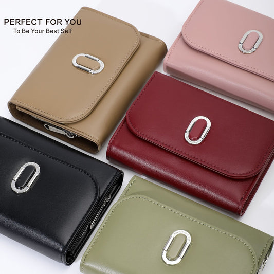 Women's Elegant Stylish Zipper Solid Color Ladies Wallets