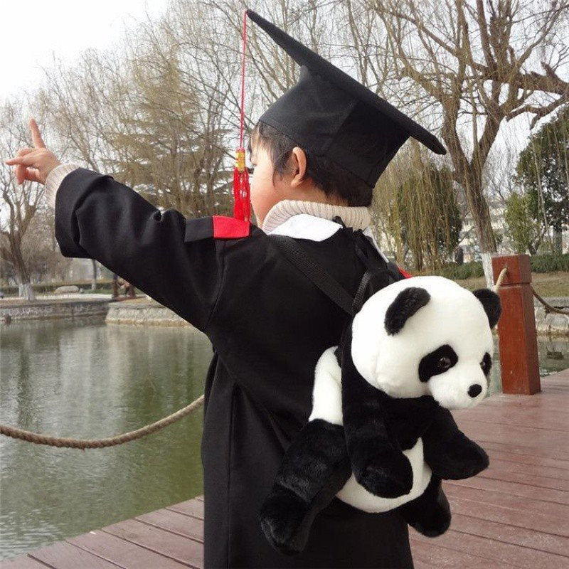 Panda Base Souvenir poupée dessin animé Double peluche cartables des élèves de l'école primaire