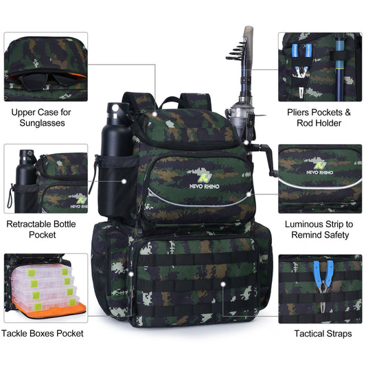 Nouveau Kit de pêche à la mode, sacs à dos de sport Camouflage multifonctionnels,