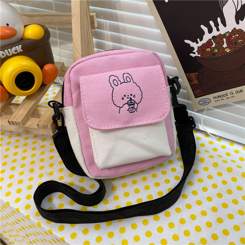 Canvas Small Female Summer Korean Style Cute Crossbody Bags