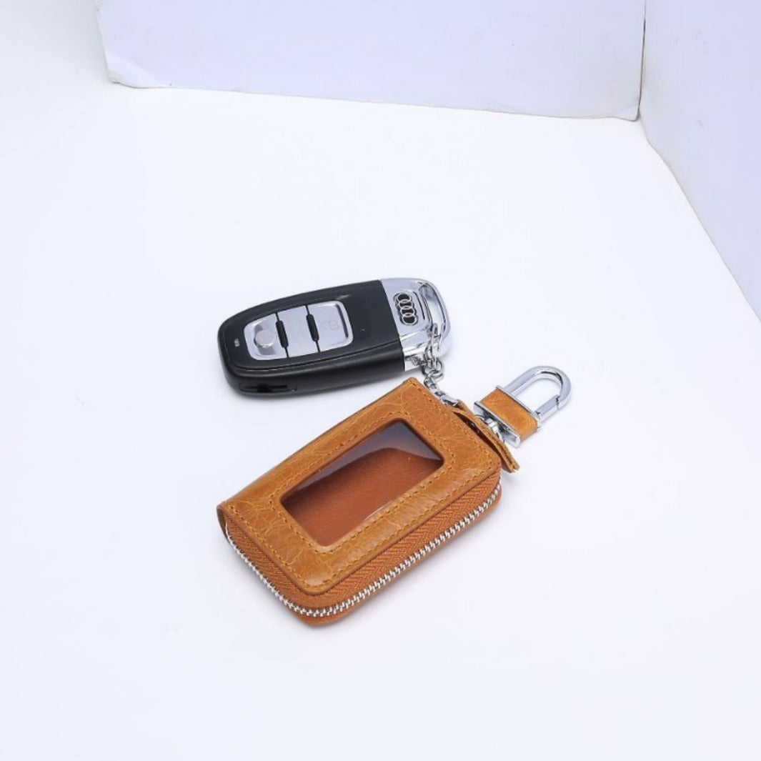 Men's Leather Single-layer Padlock Car Protector Lock