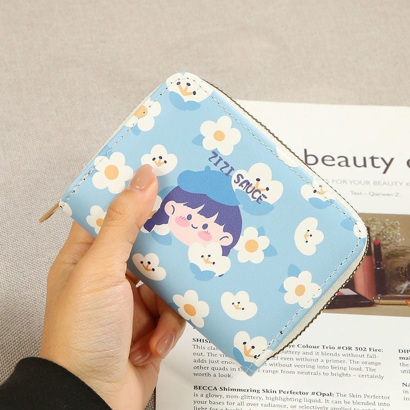 Female Cartoon Cute Heart Short Certificate Coin Purses