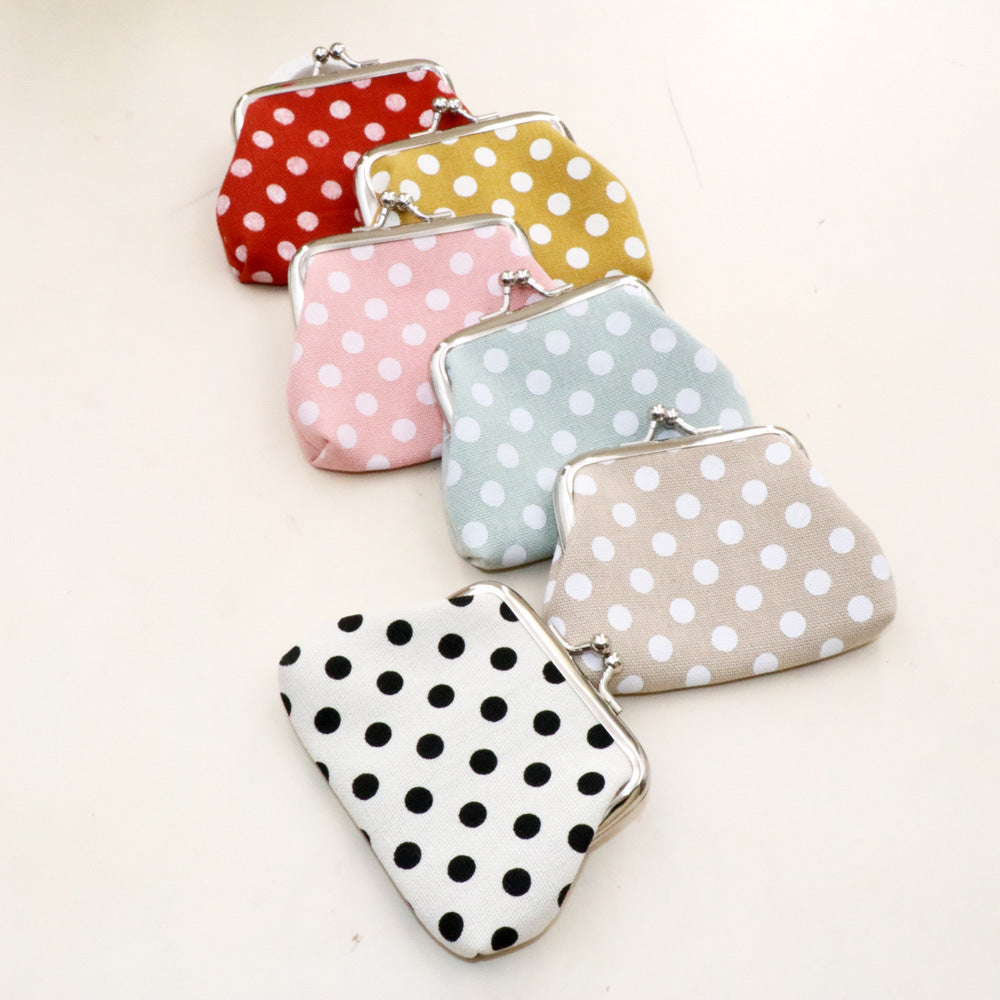 Children's Creative Dot Canvas Tourist Souvenir Coin Purses