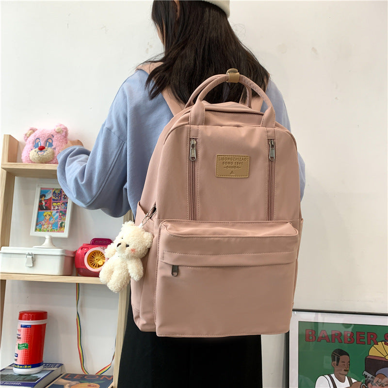 College Simple White High Junior Large Backpacks