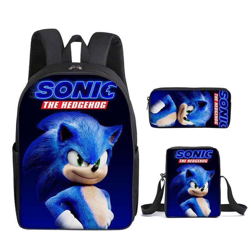 Ensemble de trois pièces Sonic Primary, sacs d'animation de dessin animé