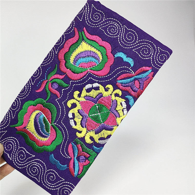 Women's Yunnan National Style Embroidered Soft Mobile Ladies Wallets