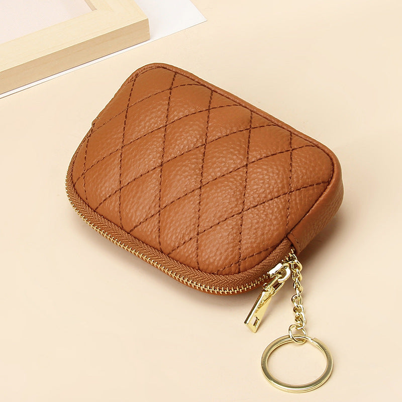 Women's First Layer Cowhide Zipper Small Fashion Coin Purses