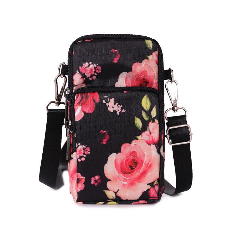 Women's Mobile Mini Large Screen Canvas Halter Phone Bags