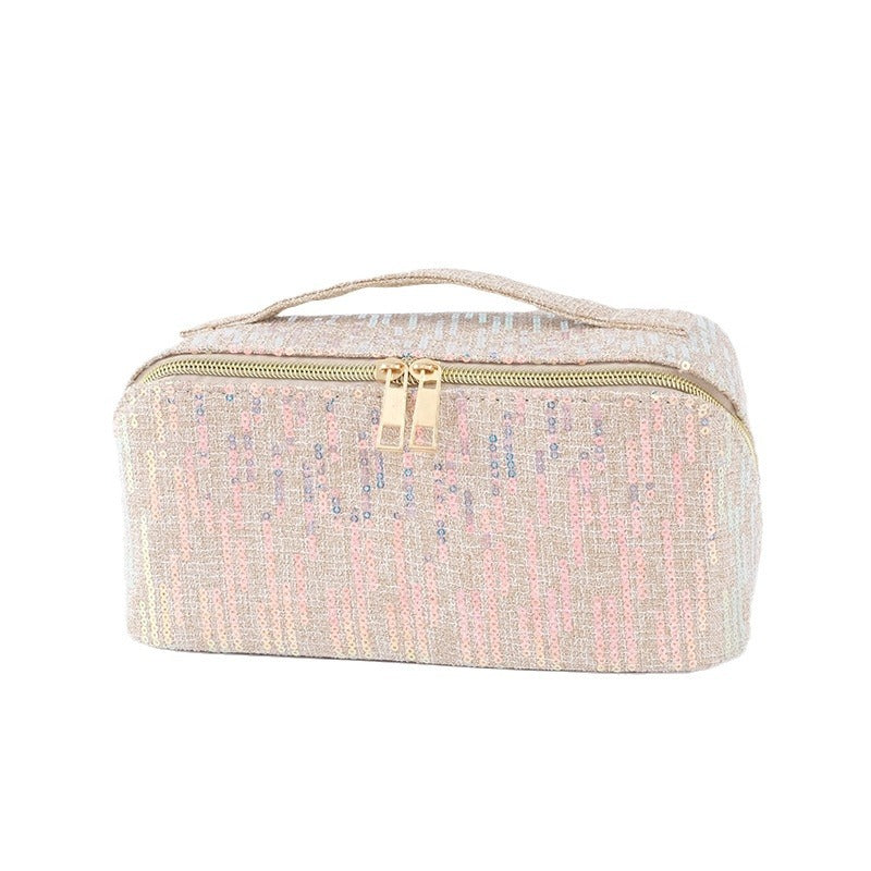 Classic Style Colorful Sequin Soft Large Capacity Storage Wash Cosmetic Bags