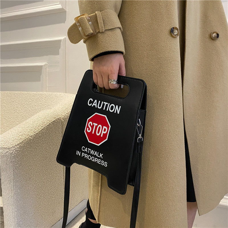 Fashion Creative Spoof Personality Stop Sign No Driving Bags