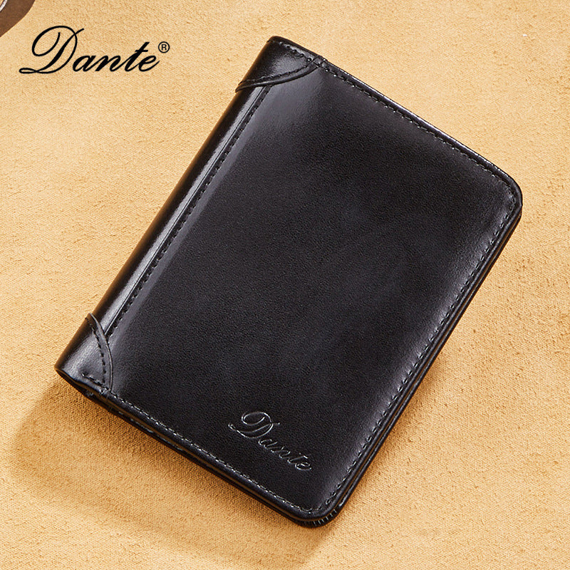 Men's Genuine Leather Oil Wax First Layer Men's Wallets