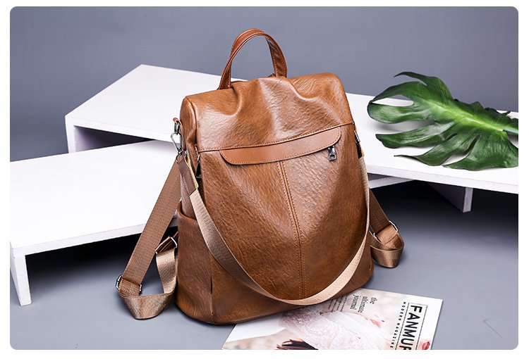 Women's Vintage Soft Leather Large Capacity Backpacks