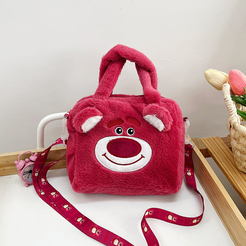 Children's Cute Plush Small Square Cartoon Clow Children's Shoulder Bags