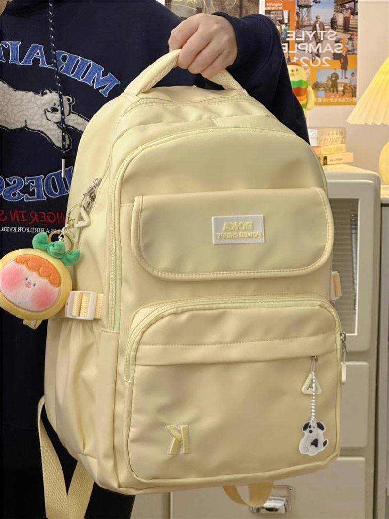 Style Milk Yellow Junior High Large Backpacks