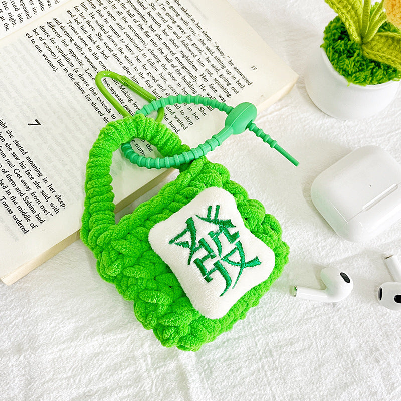 Knitted Earphone Sleeves Apple Protective Female Coin Purses