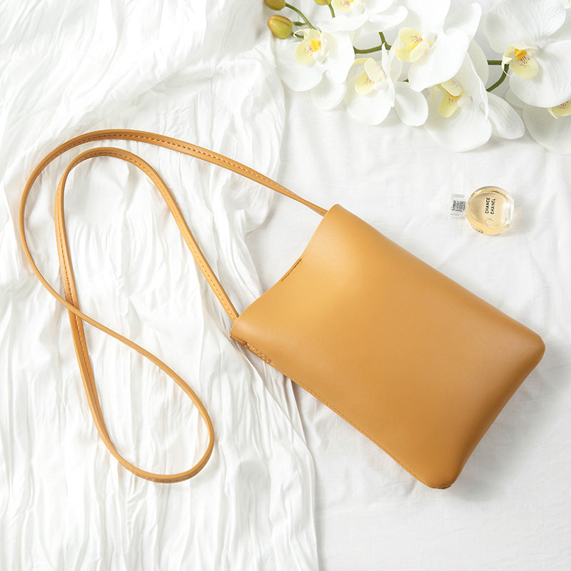 Women's Vertical Mobile Fashionable Simple Soft Bucket Phone Bags