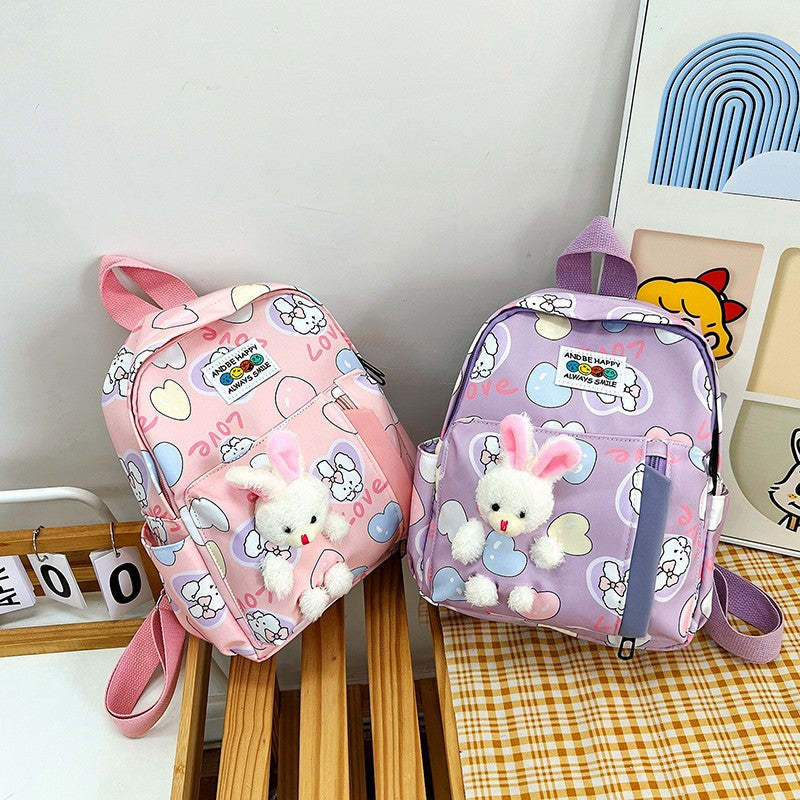 Children's Bunny Doll Primary Candy Color Large Children's Backpacks