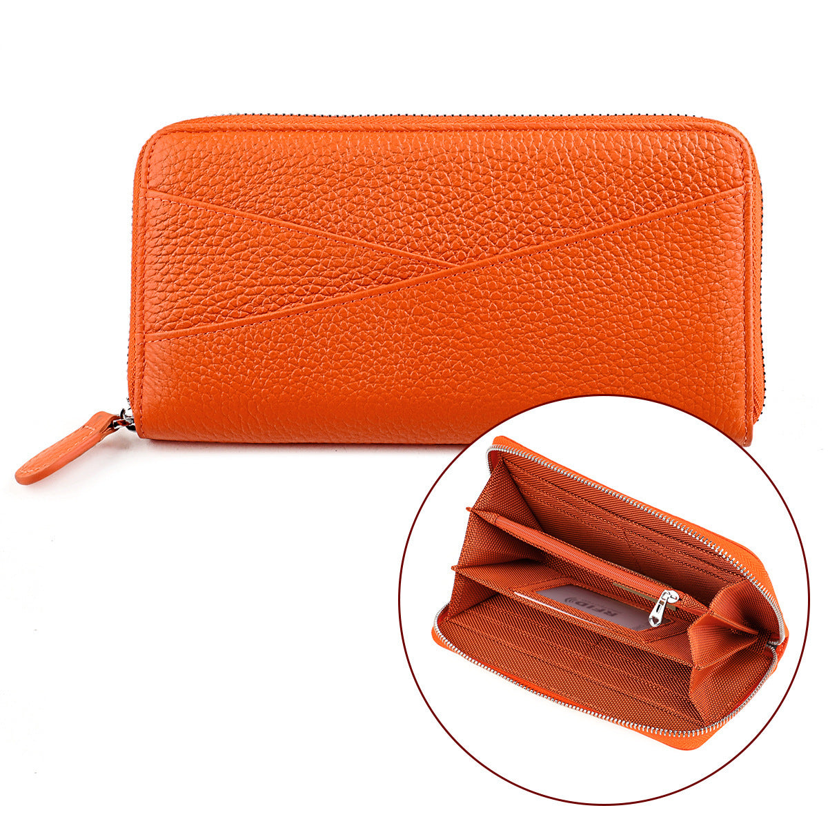 Women's Style Long Leather Swiping Cattlehide Hand Ladies Wallets