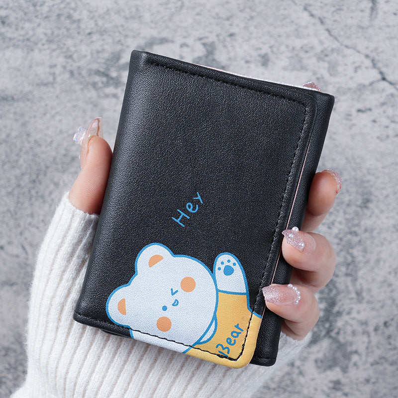 Women's Small Cute Three Short Folding Mini Ladies Wallets