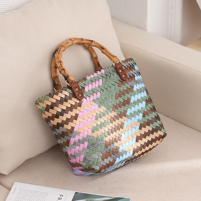 Women's Retro Portable Tote Fashion Handmade Woven Handbags