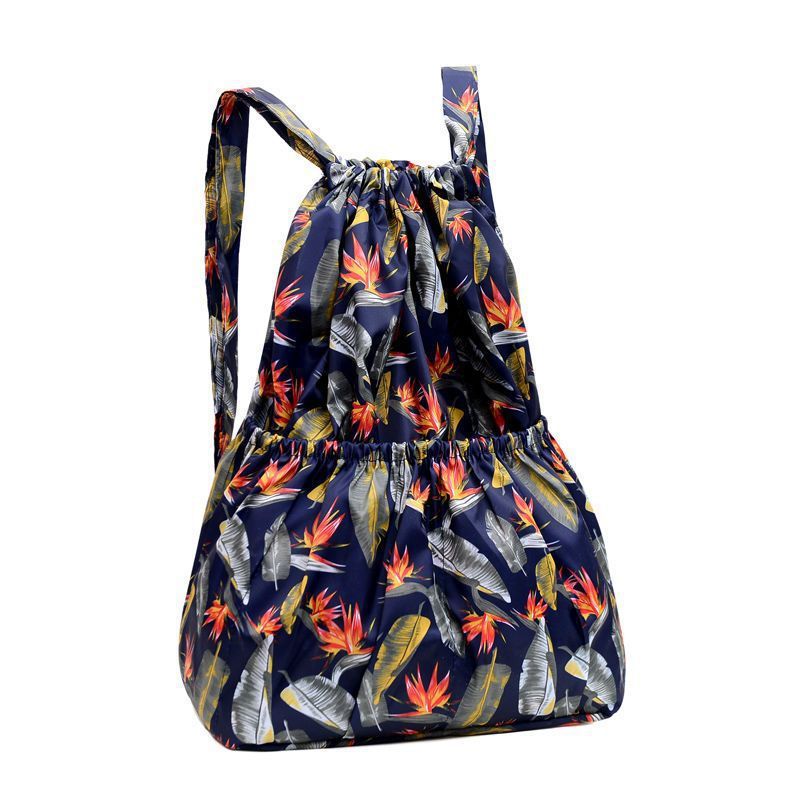 Women's Fashionable Simple Printed Drawstring Pocket Lightweight Backpacks