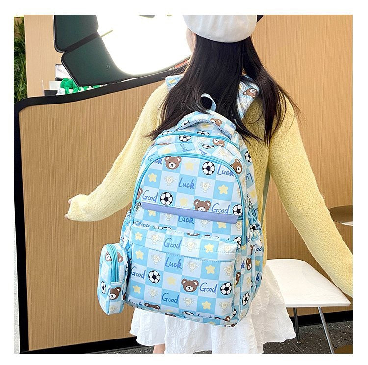 Capacity Cute Printed Bear High Primary Middle School Students' Schoolbags