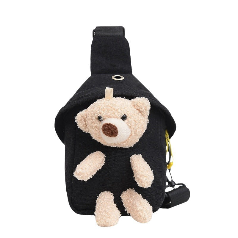 Children's Canvas Cartoon Mini Cute Bear Korean Style Children's Waist Packs